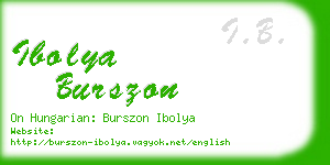 ibolya burszon business card